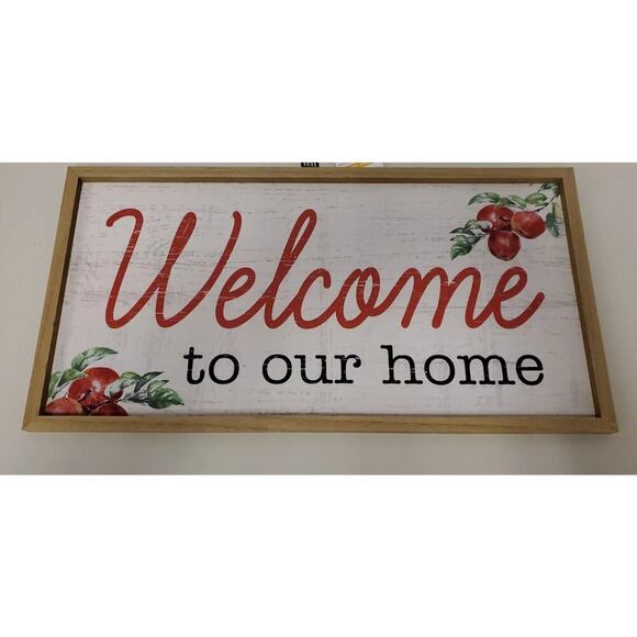 Ashland Welcome to Our Home Wall Sign Apples - 24 x 13 x .5 In Tall - Picture 1 of 4